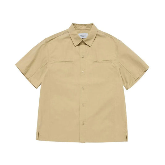 OVERSIZE RIPSTOP SHORT SLEEVE SHIRTS MUSTARD