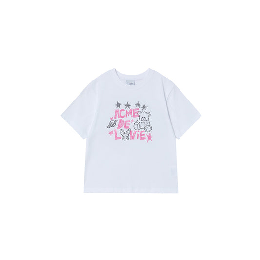 KIDS UNIVERSE DRAWING SHORT SLEEVE T-SHIRT WHITE