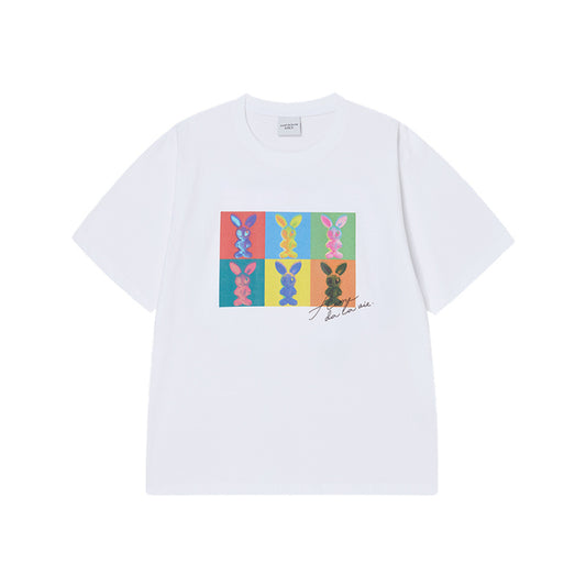 ALIEN RABBIT POPART SHORT SLEEVE T-SHIRT WHITE