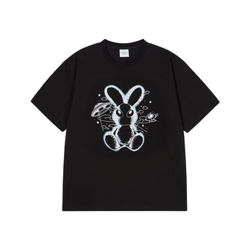 SOLO RABBIT ALIEN SHORT SLEEVE T-SHIRT BLACK