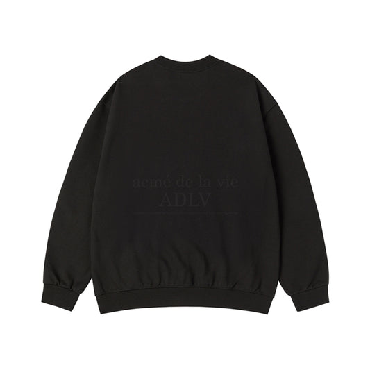 SPRAY OVERLAY LOGO SWEATSHIRT - BLACK