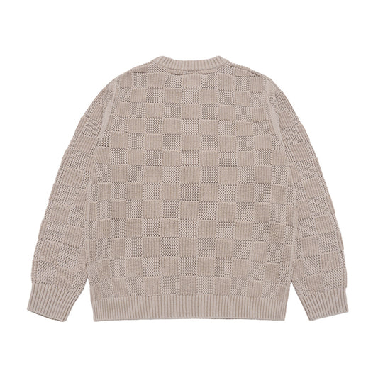 LEATHER WAPPEN OVERSIZE KNIT LIGHT BEIGE