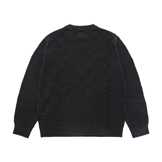 LEATHER WAPPEN OVERSIZE KNIT BLACK