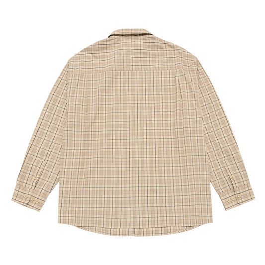 EMBO LOGO OVERSIZE CHECK SHIRTS BEIGE