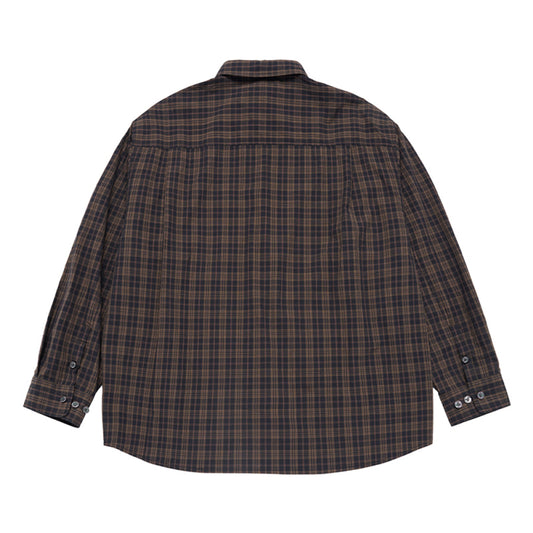 EMBO LOGO OVERSIZE CHECK SHIRTS BLACK