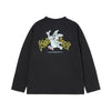 CARTOON CHINCHILLA LONG SLEEVE T-SHIRT BLACK