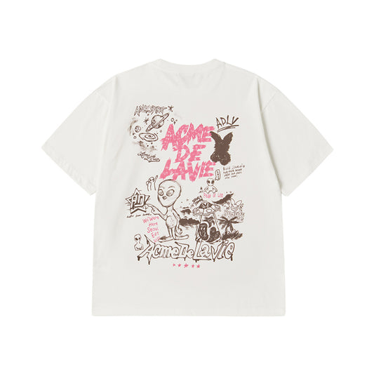 ALIEN UNIVERSE SHORT SLEEVE T-SHIRT CREAM