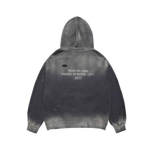 DISTRESSED HOODIE BLACK