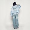 DISTRESSED HOODIE SKY BLUE