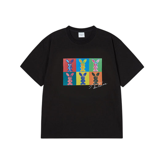 ALIEN RABBIT POPART SHORT SLEEVE T-SHIRT BLACK