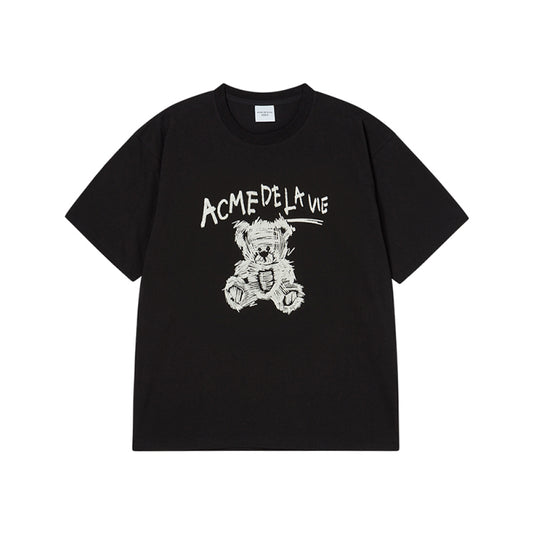 DRAWING BEAR SHORT SLEEVE T-SHIRT BLACK