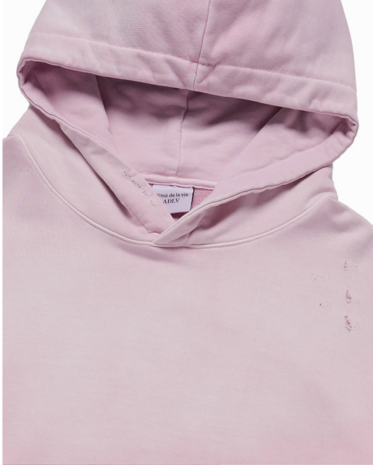 DISTRESSED HOODIE PINK