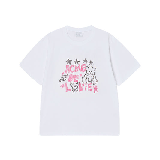 UNIVERSE DRAWING SHORT SLEEVE T-SHIRT WHITE