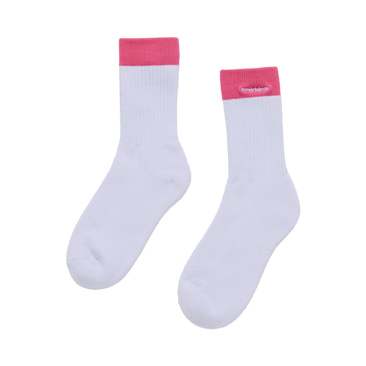 COLOR POINT LETTERING SPORTS SOCKS PINK