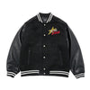 [acmé de la vie X HOSHI]  PIXEL BEAR ARTWORK VARSITY JACKET BLACK