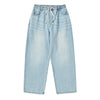 DESTROYED DENIM BANDING PANTS LIGHT BLUE