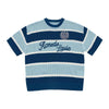 OVERSIZE STRIPE SHORT SLEEVE KNIT BLUE