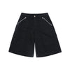 ZIPPER DETAIL DENIM SHORT PANTS BLACK