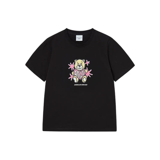 WOMAN AC BEAR HEART SHORT SLEEVE T-SHIRT BLACK
