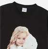 BABY FACE HUG BEAR DOLL SLEEVE T-SHIRT BLACK