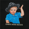 COWBOY LETTERING BABY FACE SHORT SLEEVE T-SHIRT BLACK