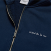 [acmé de la vie X HOSHI]  BASIC BIO WASHING HOODIE ZIP UP NAVY