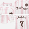 STRIPE FOOTBALL JERSEY LONG SLEEVE T-SHIRT LIGHT PINK