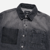 OVERSIZE WASHING DENIM SHORT SLEEVE SHIRTS BLACK