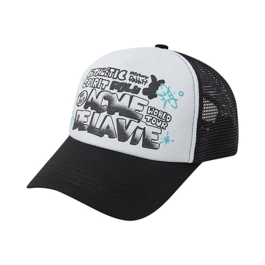 ARTWORK MESH TRUCKER BALL CAP BLACK