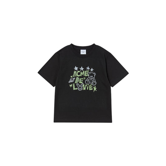 KIDS UNIVERSE DRAWING SHORT SLEEVE T-SHIRT BLACK