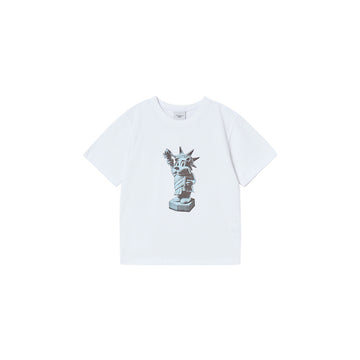 KIDS AC BEAR STATUE OF LIBERTY SHORT SLEEVE T-SHIRT WHITE