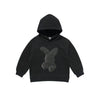 KIDS FUZZY RABBIT HOODIE BLACK