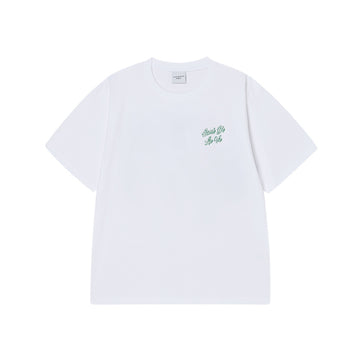 OUTLINE SCRIPT LOGO SHORT SLEEVE T-SHIRT WHITE