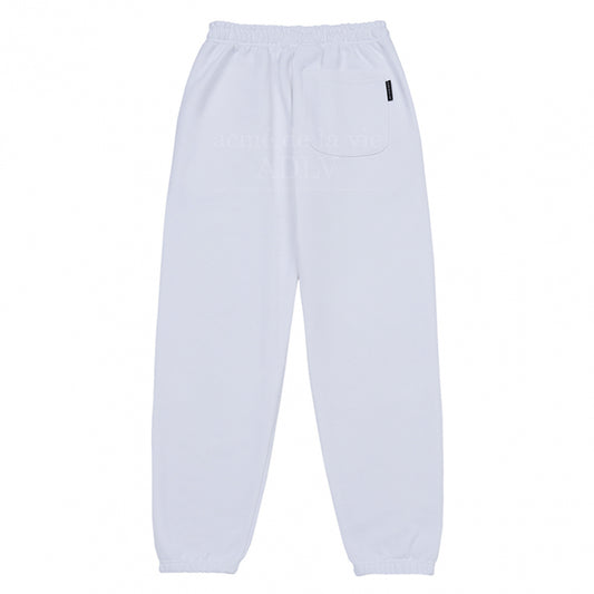 OUTLINE PRINTING LOGO TRAINING PANTS WHITE