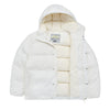 BASIC LOGO NON QUILTING HOODED DUCK DOWN PARKA CREAM