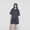 [acmé de la vie X HOSHI]  UPSIDE DOWN BASIC LOGO SHORT SLEEVE T-SHIRT CHARCOAL