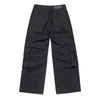 FRONT POCKET WIDE CARGO PANTS BLACK