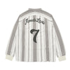 STRIPE FOOTBALL JERSEY LONG SLEEVE T-SHIRT LIGHT GRAY