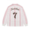 STRIPE FOOTBALL JERSEY LONG SLEEVE T-SHIRT LIGHT PINK