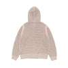 SOLID KNIT HOODIE ZIP UP LIGHT BEIGE
