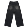 CAT BRUSH WASHING SEMI WIDE WOMAN DENIM PANTS BLACK