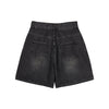 WIDE BASIC DENIM SHORT PANTS BLACK