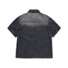 OVERSIZE WASHING DENIM SHORT SLEEVE SHIRTS BLACK