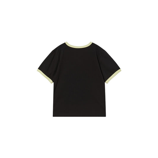 KIDS SNAKE INITIAL RINGER SHORT SLEEVE T-SHIRT BLACK