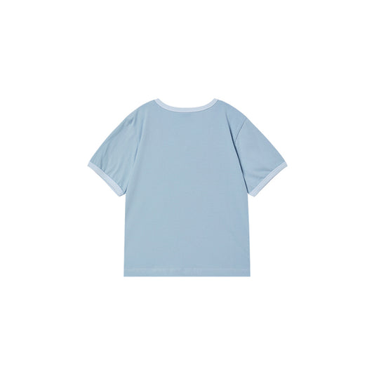 KIDS SNAKE INITIAL RINGER SHORT SLEEVE T-SHIRT SKY BLUE