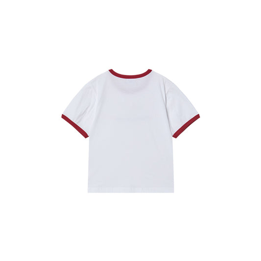 KIDS SNAKE INITIAL RINGER SHORT SLEEVE T-SHIRT WHITE