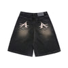 POINT LOGO POCKET DENIM SHORT PANTS BLACK