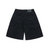 ZIPPER DETAIL DENIM SHORT PANTS BLACK