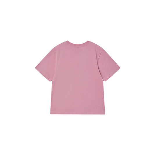 KIDS MIX TYPE GRAPHICS SHORT SLEEVE T-SHIRT LIGHT PINK