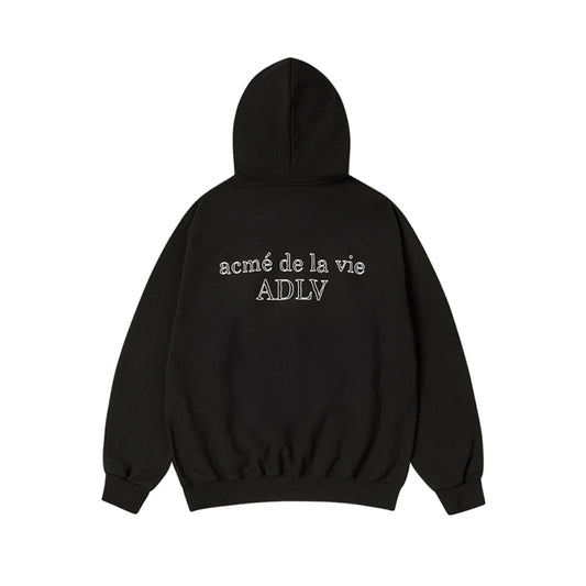 BORDER LINE BASIC LOGO HOODIE BLACK